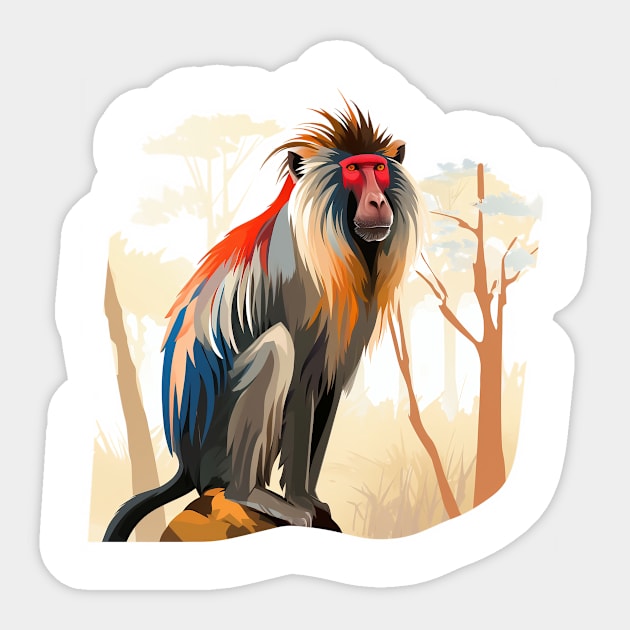 Mandrill Sticker by zooleisurelife